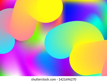 Fluid dynamic. Vivid gradient mesh. Molecular certificate, wallpaper design. Holographic 3d backdrop with modern trendy blend. Fluid dynamic background with liquid shapes and elements.