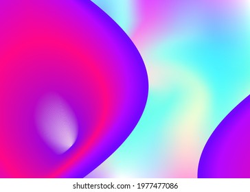 Fluid dynamic. Vivid gradient mesh. Round wallpaper, book frame. Holographic 3d backdrop with modern trendy blend. Fluid dynamic background with liquid shapes and elements.
