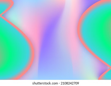Fluid dynamic. Vivid gradient mesh. Round invitation, cover layout. Holographic 3d backdrop with modern trendy blend. Fluid dynamic background with liquid shapes and elements.