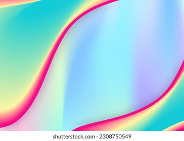 Fluid dynamic. Vivid gradient mesh. Holographic 3d backdrop with modern trendy blend. Minimal invitation, book template. Fluid dynamic background with liquid shapes and elements.