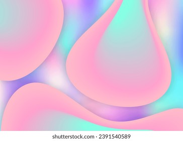 Fluid dynamic. Vivid gradient mesh. Geometric cover, book composition. Holographic 3d backdrop with modern trendy blend. Fluid dynamic background with liquid shapes and elements.