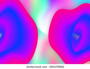Fluid dynamic. Wavy report, invitation template. Holographic 3d backdrop with modern trendy blend. Vivid gradient mesh. Fluid dynamic background with liquid shapes and elements.
