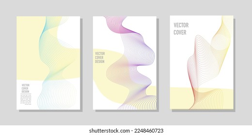 Fluid dynamic triptych template. Web design background. Creative graphic elements. Trendy gradient background. Minimal geometric cover. 3d futuristic concept. Vector digital graphic.