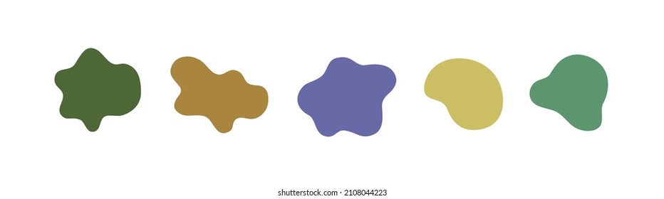 Banner de color dinámico y fluido aislado sobre fondo blanco. Conjunto de formas vectoriales abstractas