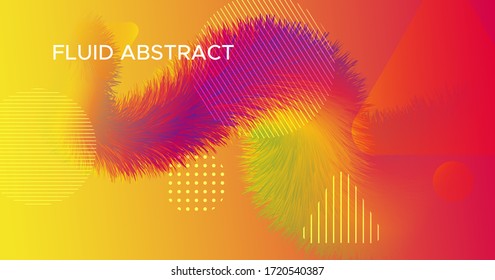 Fluid Dynamics. 3d Shape. Gradient Pattern. Vector Futuristic Flyer. Abstract Movement. Fluid Dynamics. Digital Graphic Banner. Neon Creative Wallpaper. Vibrant Motion. Wave Fluid Dynamics.