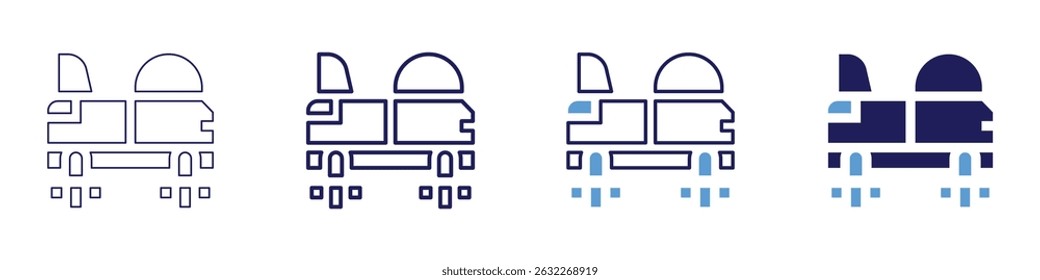 Fluid dynamics icon in 4 different styles. Thin Line, Line, Bold Line, Duotone. Duotone style. Editable stroke.