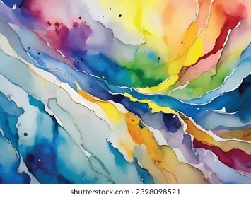 Fluid Elegance: Unique Marble Watercolor Texture