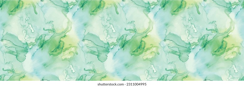 Fluid Elegant Pattern. Copper Water Color Background. Foil Seamless Background. Green Art Paint. Marble Blue Alcohol Ink. Golden Vector Ink Canvas. Gold Marble Watercolor. Modern Abstract Painting.