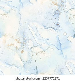 Fluid Elegant Watercolor. Shiny Watercolor Texture. Blue Marble Watercolor. Golden Alcohol Ink Canvas. Foil Art Paint. Gold Vector Ink Marble. Foil Oriental Background. Modern Abstract Ink Template