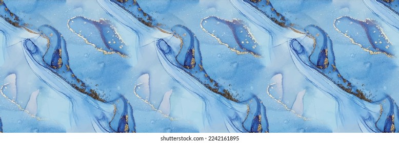 Fluid Elegant Watercolor. Vector Ink Marble. Watercolor Marble. Foil Art Paint. Luxury Seamless Ink Painting. Luxury Copper Texture. Blue Abstract Watercolor. Gold Marble Background. Blue Alcohol Ink
