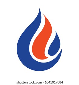 Fluid and Flame Logo Vector