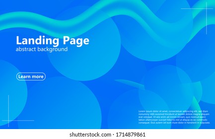  Flüssigkeitsfluss. Landing Page. Blaue Welle. Trendy Abstract Cover. Futuristisches Design-Poster. blauer Hintergrund. Vektorillustration Illustration.