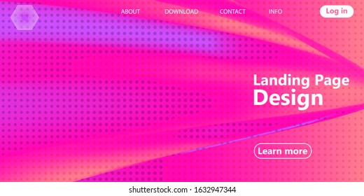 Fluid flow. Landing page. Colorful geometric background. Trendy abstract cover. Futuristic design poster. Colorful gradient. Vector illustration. Fluid shape.