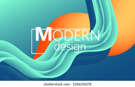Fluid flow. Trendy color shape. Abstract background. Futuristic design poster. Colorful gradient cover. Vector.