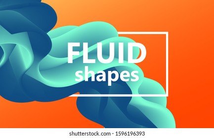 Fluid flow. Trendy color shape. Abstract background. Futuristic design poster. Colorful gradient cover. Vector.