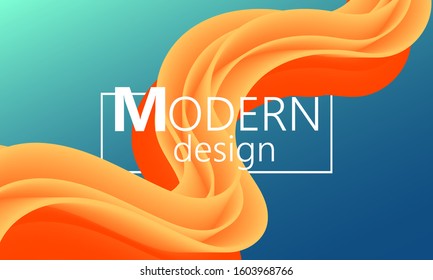 Fluid flow. Trendy color shape. Abstract background. Futuristic design poster. Colorful gradient cover. Vector.