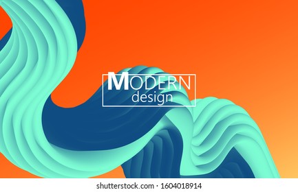 Fluid flow. Trendy color shape. Abstract background. Futuristic design poster. Colorful gradient cover. Vector.