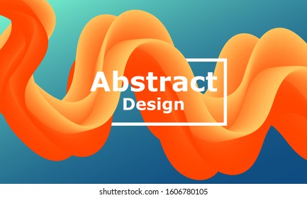 Fluid flow. Trendy color shape. Abstract background. Futuristic design poster. Colorful gradient cover. Vector.