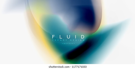 Fluid flowing wave abstract background, vector techno design