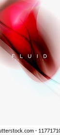 Fluid flowing wave abstract background, vector techno design