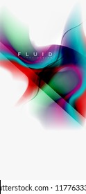Fluid flowing wave abstract background, vector techno design