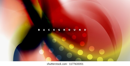 Fluid flowing wave abstract background, vector techno design