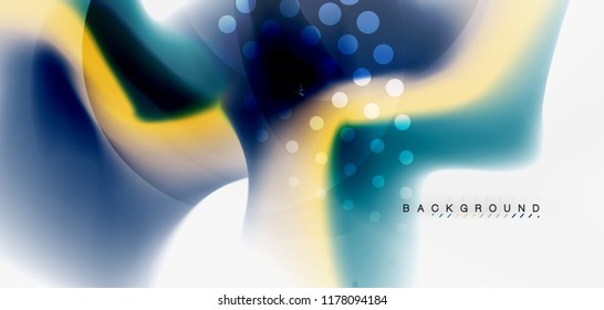 Fluid flowing wave abstract background, vector techno design