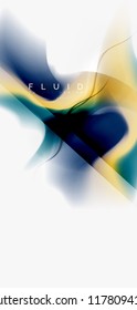 Fluid flowing wave abstract background, vector techno design
