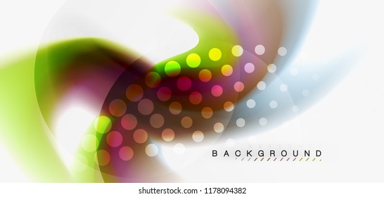 Fluid flowing wave abstract background, vector techno design
