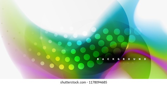 Fluid flowing wave abstract background, vector techno design