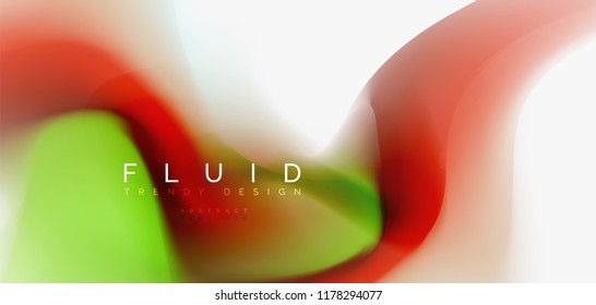 Fluid flowing wave abstract background, vector techno design