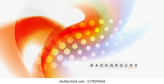 Fluid flowing wave abstract background, vector techno design