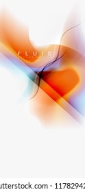 Fluid flowing wave abstract background, vector techno design