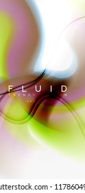 Fluid flowing wave abstract background, vector techno design