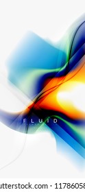 Fluid flowing wave abstract background, vector techno design