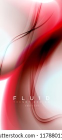 Fluid flowing wave abstract background, vector techno design