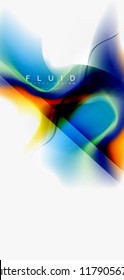 Fluid flowing wave abstract background, vector techno design