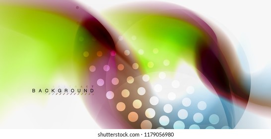 Fluid flowing wave abstract background, vector techno design