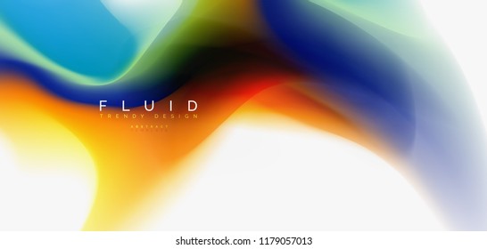 Fluid flowing wave abstract background, vector techno design
