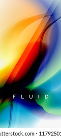 Fluid flowing wave abstract background, vector techno design