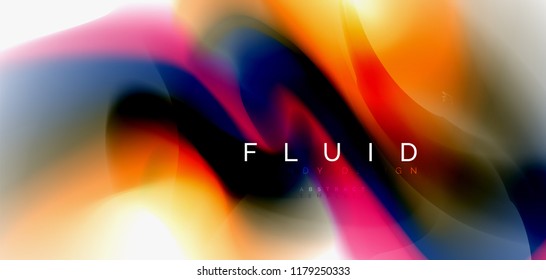 Fluid flowing wave abstract background, vector techno design