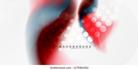 Fluid flowing wave abstract background, vector techno design
