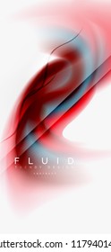 Fluid flowing wave abstract background, vector techno design