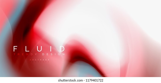 Fluid flowing wave abstract background, vector techno design