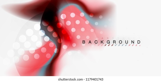 Fluid flowing wave abstract background, vector techno design