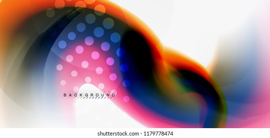 Fluid flowing wave abstract background, vector techno design