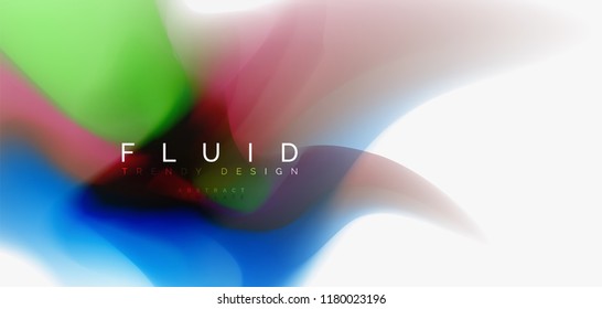 Fluid flowing wave abstract background, vector techno design