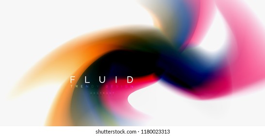 Fluid flowing wave abstract background, vector techno design