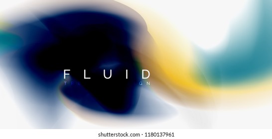 Fluid flowing wave abstract background, vector techno design