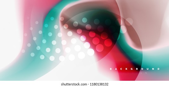Fluid flowing wave abstract background, vector techno design